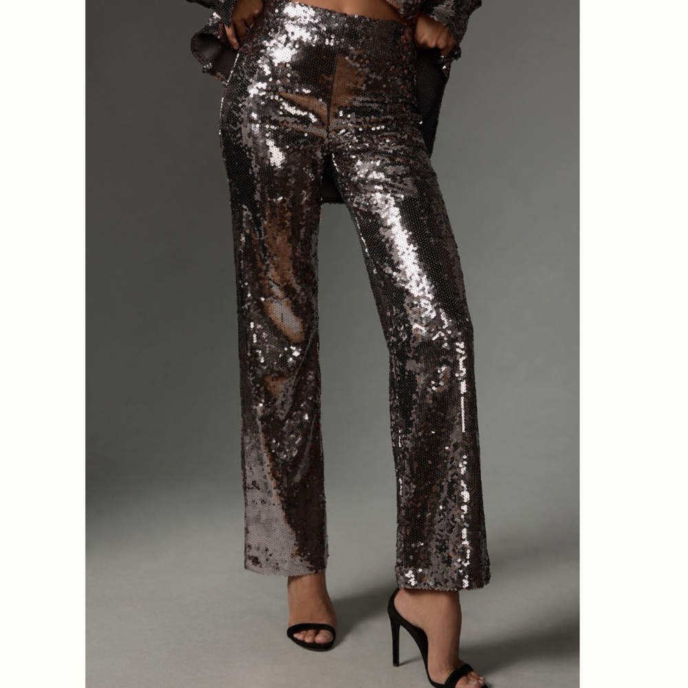 NWT Good American Sequin Wide-Leg Pants size S